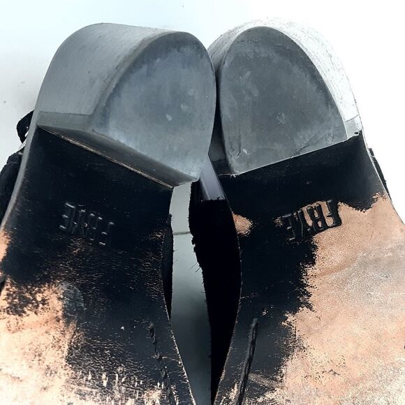 Frye Women's Courtney Black Suede Block Heel Peep Toe Slingback Booties Shoes 6B - Picture 12 of 15